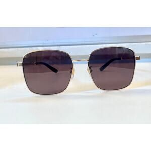 Gucci  Unisex Gold Square Sunglasses w Case Pouch Cloth 58mm